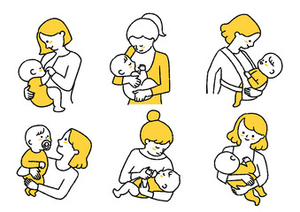 赤ちゃんとお母さん_セット