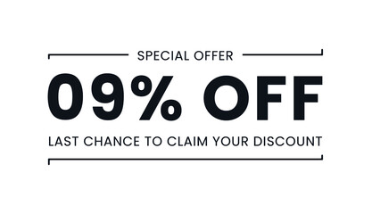 Sale special offer 9% off, last chance to claim your discount