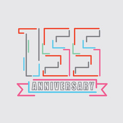 155th Years Anniversary Logo Birthday Celebration Abstract Design Vector Illustration.