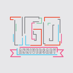 160th Years Anniversary Logo Birthday Celebration Abstract Design Vector Illustration.