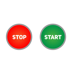 Start Stop Glossy Button,  illustration on white