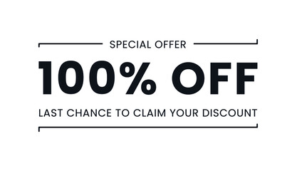 Sale special offer 100% off, last chance to claim your discount
