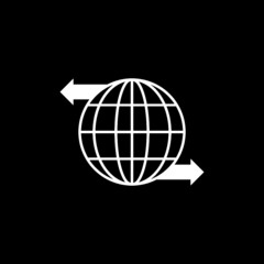 Data transfer icon isolated on dark background