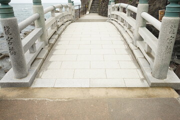 Ryugu Bridge at Katsurahama Beach in Kochi , Japan - 日本 高知県 桂浜の海 龍宮橋