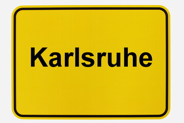 Illustration eines Stadteingangsschildes der Stadt Karlsruhe
