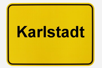 Illustration eines Stadteingangsschildes der Stadt Karlstadt