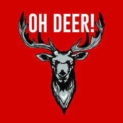 Oh deer slogan t shirt design
