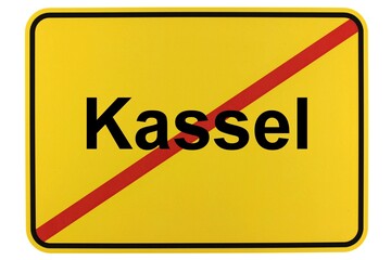 Illustration eines Stadtausgangsschildes der Stadt Kassel