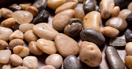 Fototapeta na wymiar Brown background with sea pebbles