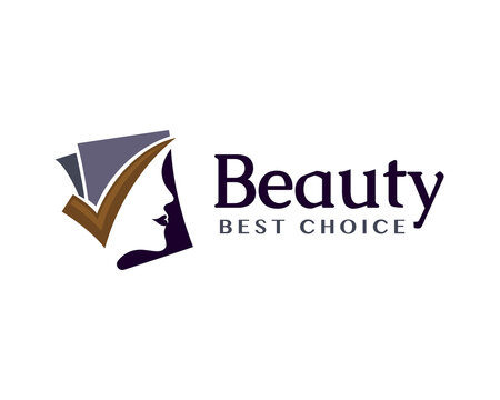 schedule women beauty face care check logo template illustration inspiration