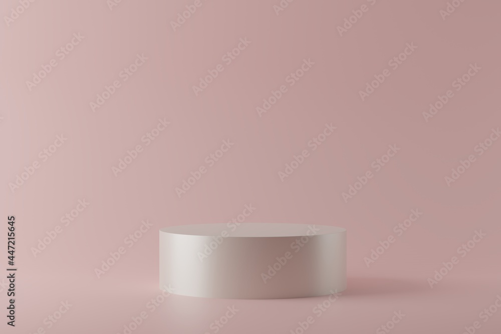 Poster 3d render of light circle podium on pastel background. abstract background with round pedestal. empt