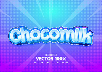 Chocomilk white 3D text effect 