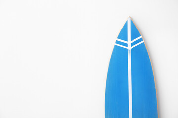 Blue surfboard on white background