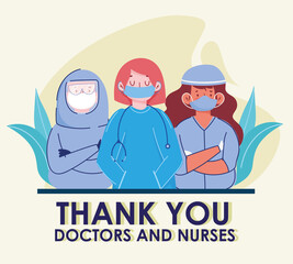 thank you doctors and nurses poster