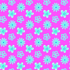 Pink floral simple seamless pattern