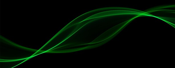 Abstract green lines background. Flow dynamic wave. Digital data structure. Future mesh or sound wave. Motion visualization. Magic vector illustration.