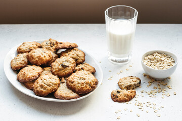 Breakfast with homemade oatmeal cookies.