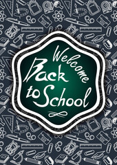 Back to School poster or banner design template. Vector Illustration