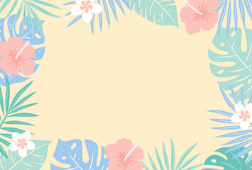 Fototapeta na wymiar vector background with tropical illustrations for banners, cards, flyers, social media wallpapers, etc.