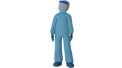 A 3D Rendering Cartoon Personal Protective Equipment Looking Up. is equipment worn to minimize exposure to hazards that cause serious workplace injuries  