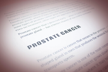 Obraz premium Prostate cancer quote on white paper list article November Prostate Cancer Awareness month