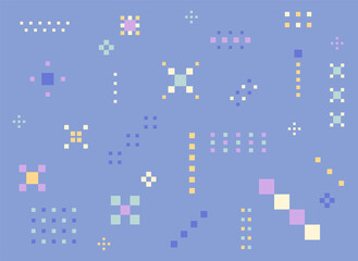 Fototapeta na wymiar Small pixels create various patterns.