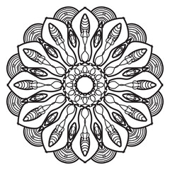 Circular pattern mandala art decoration elements