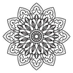 Circular pattern mandala art decoration elements