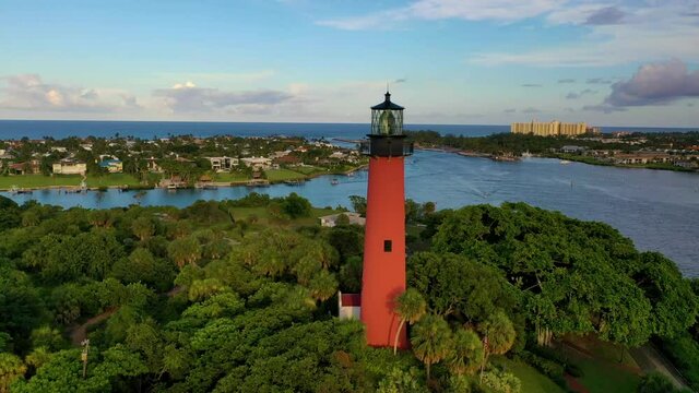 A great aerial shot of the Jupiter Lighthouse.