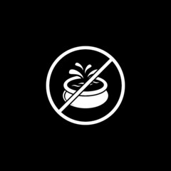 No swimming icon isolated on dark background 