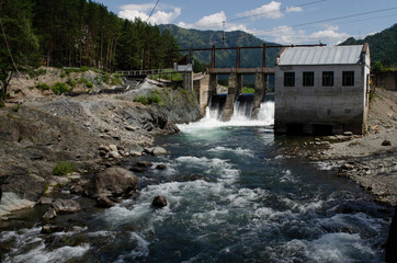 old hydroelectric power station in the mountains