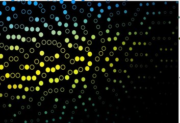Dark Blue, Yellow vector backdrop with dots.