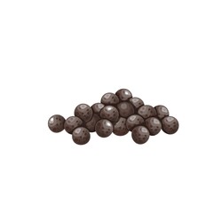 Black peppercorns. Handful of herb and spice. Aromatic seasoning ingredient. Isolated vector illustration in cartoon style.
