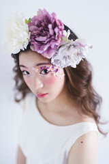 Fototapeta premium かわいいヘアメイクの花嫁