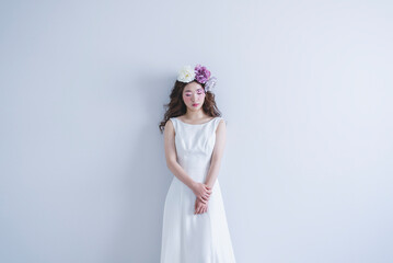 かわいいヘアメイクの花嫁