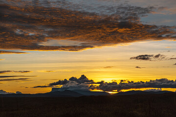 sunset in the mountains