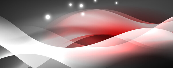 Shiny glowing neon wave, light lines abstract background. Magic energy and motion concept. Vector wallpaper template