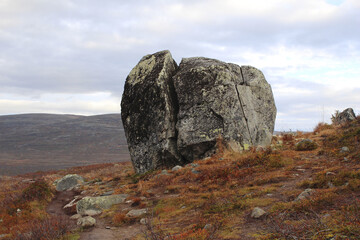 Split rock in Malla Nature Reserve, Kilpisjärvi, Finland