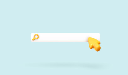 Search bar template for website. Navigation search for browser. Realistic 3d arrow, cursor. Vector illustration © lauritta