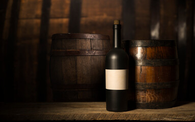 Extra wide panoramic shot of a summer vineyard shot at sunset