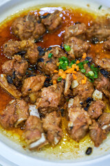 A delicious Chinese dish, steamed pork ribs with black bean sauce