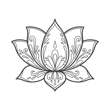 Simple mandala design for coloring. Vector floral mandala