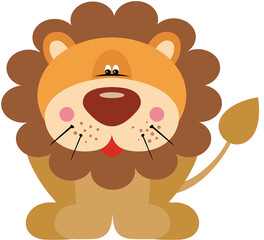 Cute lion isolated on white