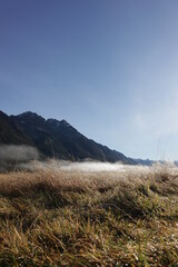 Naklejka premium New Zealand landscape with mountains