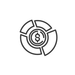 Financial diagram line icon