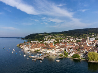 Die Altstadt von Steckborn mit Bootshafen und Schiffsanleger
