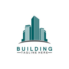 Obraz premium Building logo vector illustration design,Real Estate logo template, Logo symbol icon
