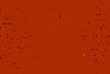 Light Orange vector template with poker symbols.