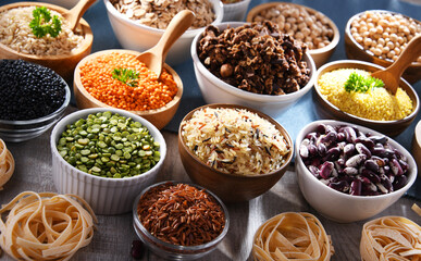 Composition with different kinds of dry food products