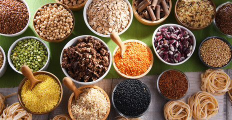 Composition with different kinds of dry food products